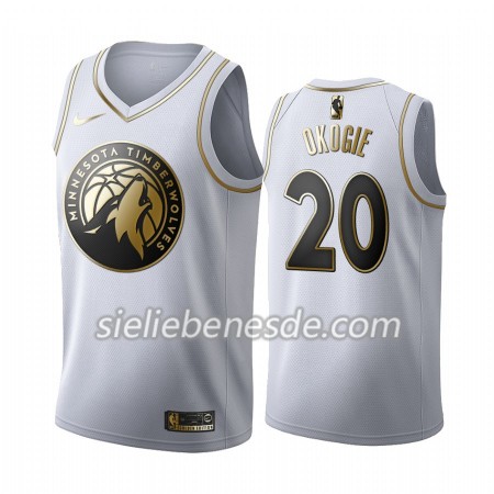 Herren NBA Minnesota Timberwolves Trikot Josh Okogie 20 Nike 2019-2020 Weiß Golden Edition Swingman
